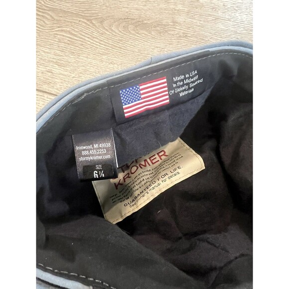 Stormy Kromer 1903 Metal SK Logo Blue Plaid Wool Hat Cap Size 6 1/8 US - Picture 6 of 7